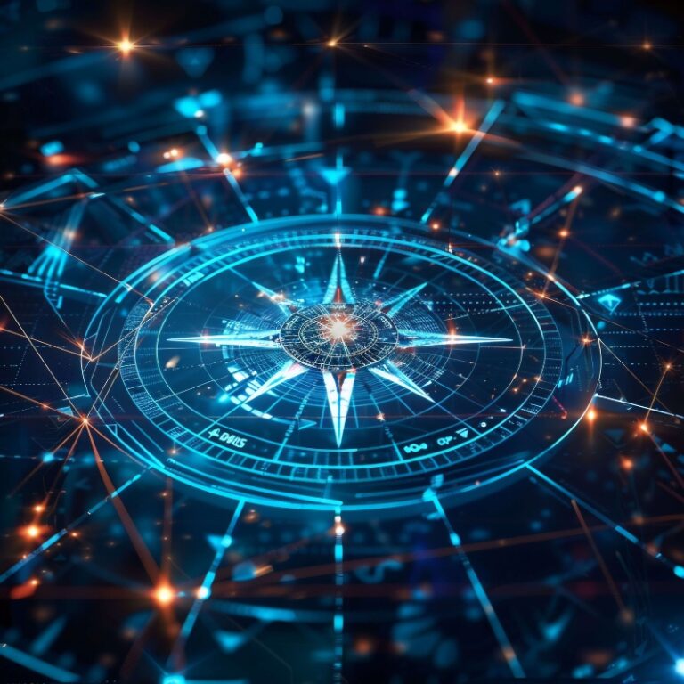 Digital leadership support and navigation concept.